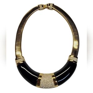 Rachel Zoe Gold and Black Statement Necklace